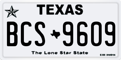 TX license plate BCS9609