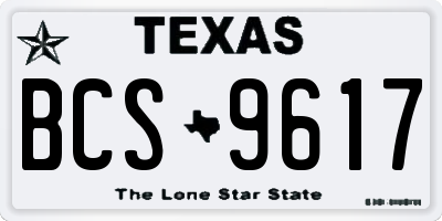 TX license plate BCS9617