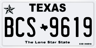 TX license plate BCS9619