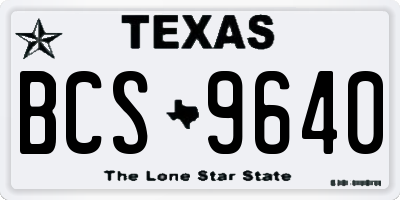 TX license plate BCS9640