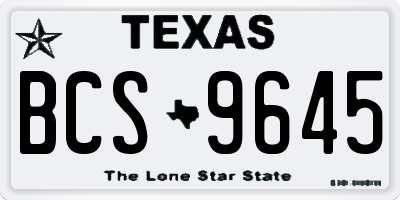 TX license plate BCS9645
