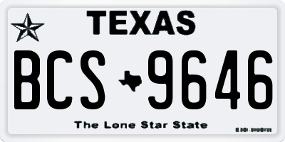 TX license plate BCS9646