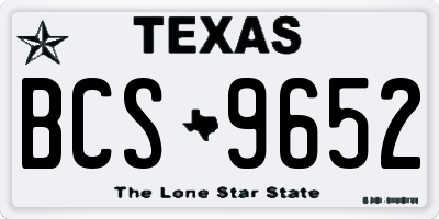 TX license plate BCS9652