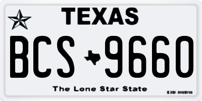 TX license plate BCS9660