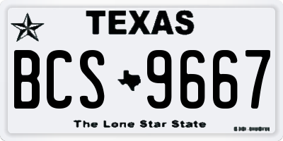 TX license plate BCS9667