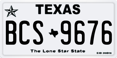 TX license plate BCS9676