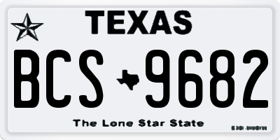 TX license plate BCS9682