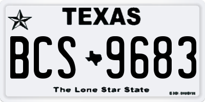 TX license plate BCS9683