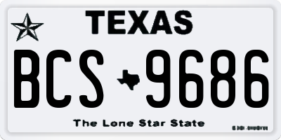TX license plate BCS9686