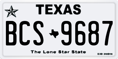 TX license plate BCS9687