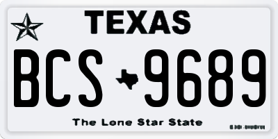 TX license plate BCS9689