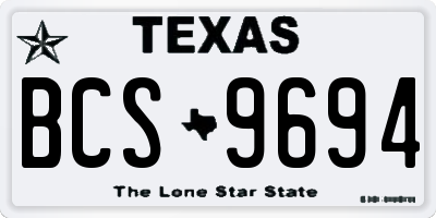 TX license plate BCS9694