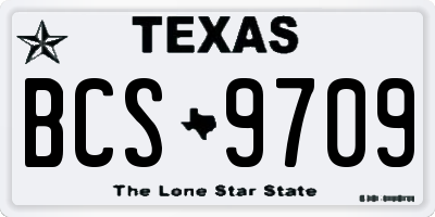 TX license plate BCS9709