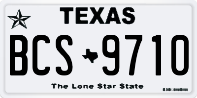 TX license plate BCS9710