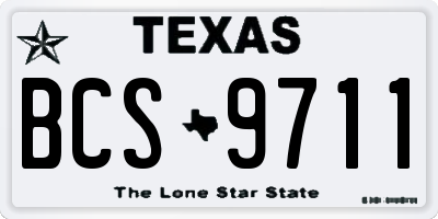 TX license plate BCS9711