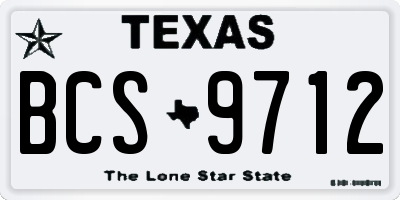 TX license plate BCS9712