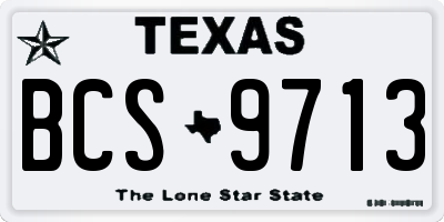 TX license plate BCS9713