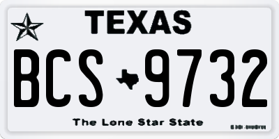 TX license plate BCS9732