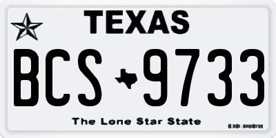 TX license plate BCS9733