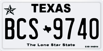 TX license plate BCS9740