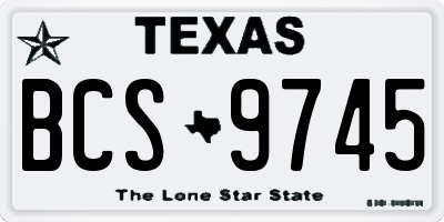 TX license plate BCS9745