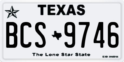 TX license plate BCS9746