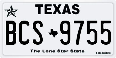 TX license plate BCS9755