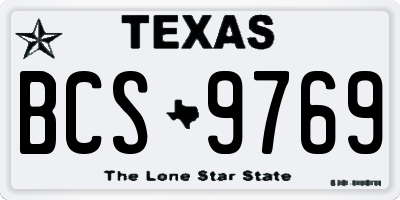 TX license plate BCS9769