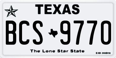 TX license plate BCS9770