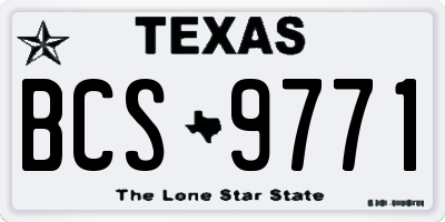 TX license plate BCS9771