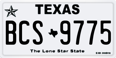 TX license plate BCS9775