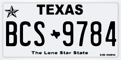 TX license plate BCS9784
