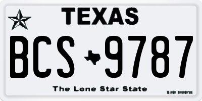 TX license plate BCS9787