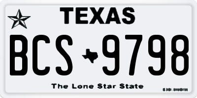 TX license plate BCS9798