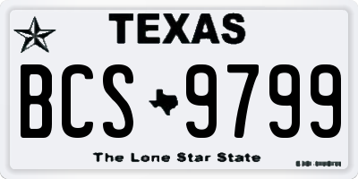 TX license plate BCS9799