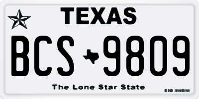 TX license plate BCS9809