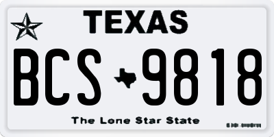 TX license plate BCS9818