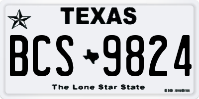 TX license plate BCS9824