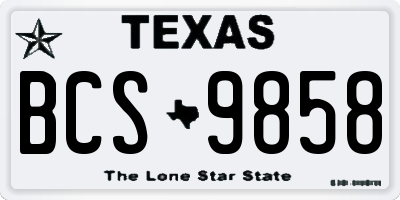 TX license plate BCS9858