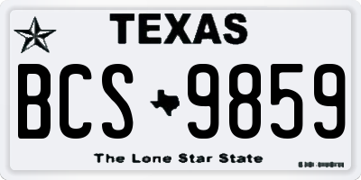 TX license plate BCS9859