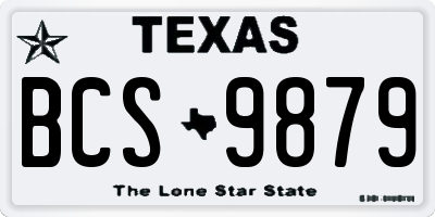 TX license plate BCS9879