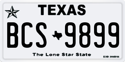 TX license plate BCS9899