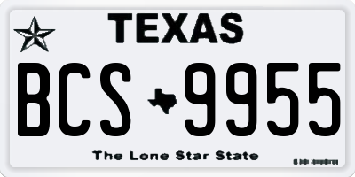 TX license plate BCS9955