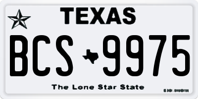 TX license plate BCS9975