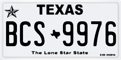 TX license plate BCS9976