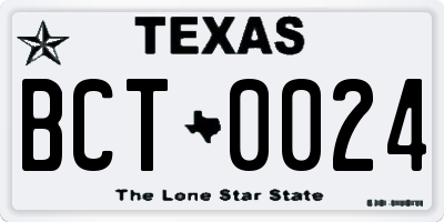 TX license plate BCT0024
