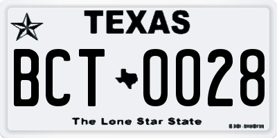 TX license plate BCT0028