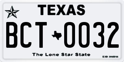 TX license plate BCT0032