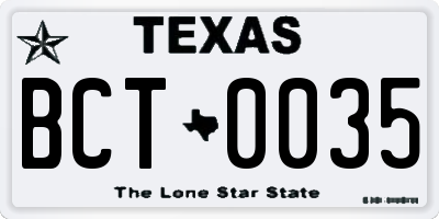 TX license plate BCT0035