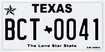 TX license plate BCT0041
